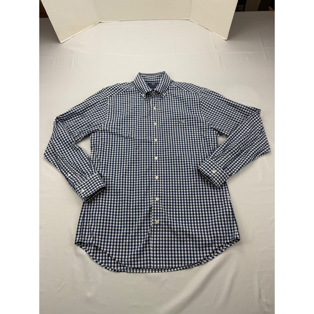 Vineyard Vines Button Down Shirt Mens Medium Blue Gingham Slim Fit Tucker Shirt
